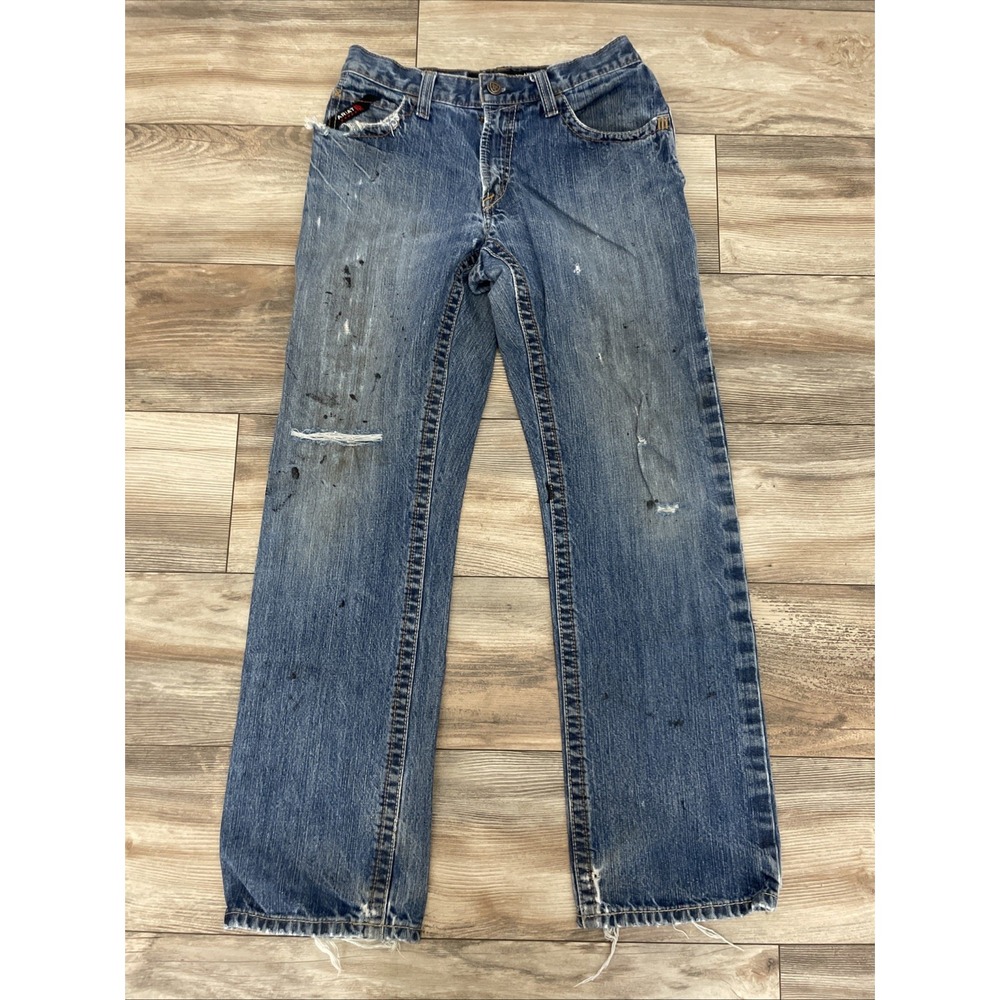 Ariat FR M4 Relaxed Boot Cut Jeans Mens 30X34 Blue Flame Resistant Work Pants